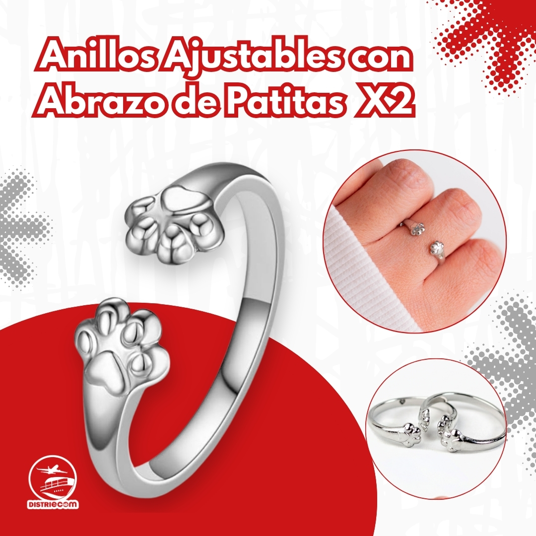 Miniatura 5 de ANILLOS AJUSTABLES CON ABRAZO DE PATITAS